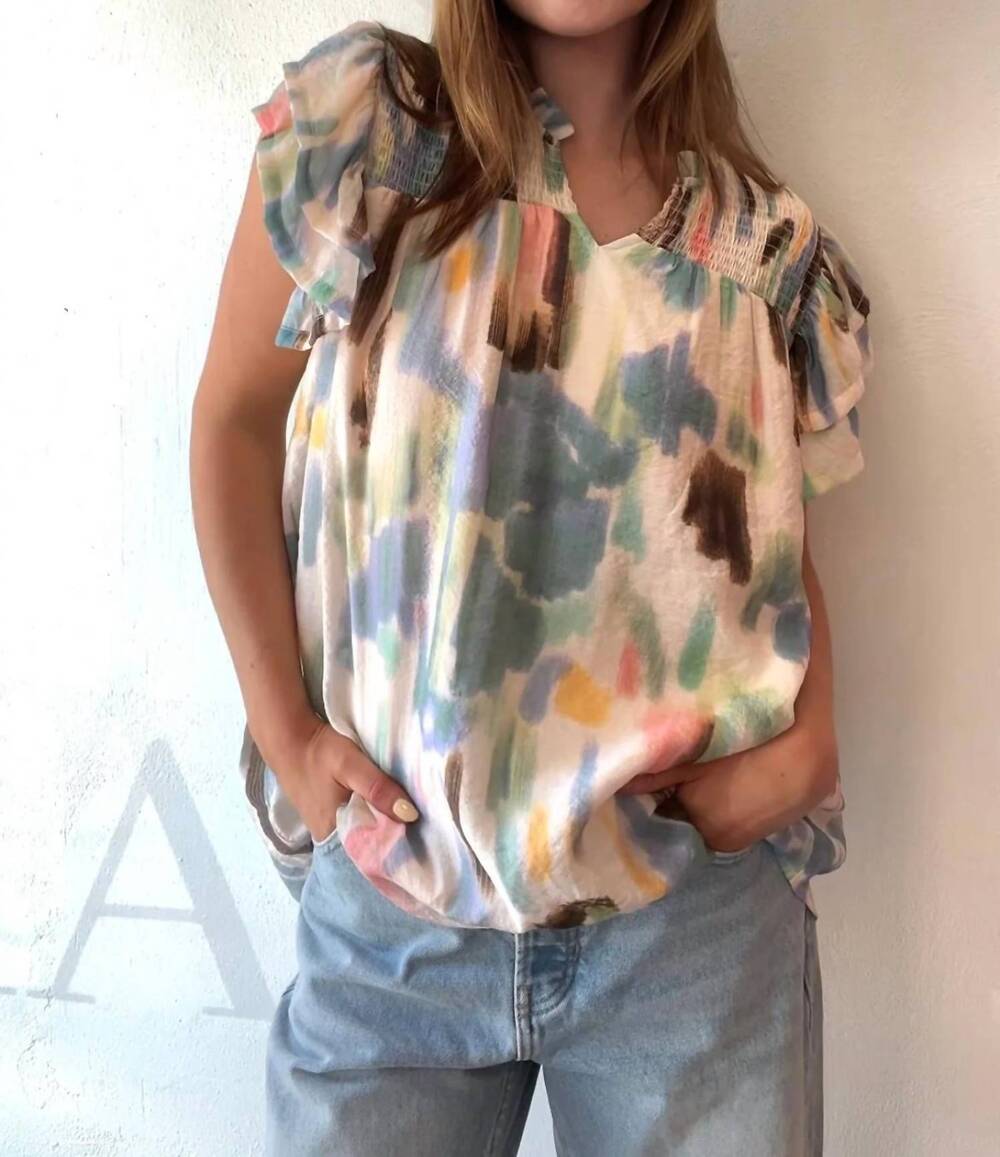 NEW GIGIO watercolor blouse in abstract - Picture 2 of 4